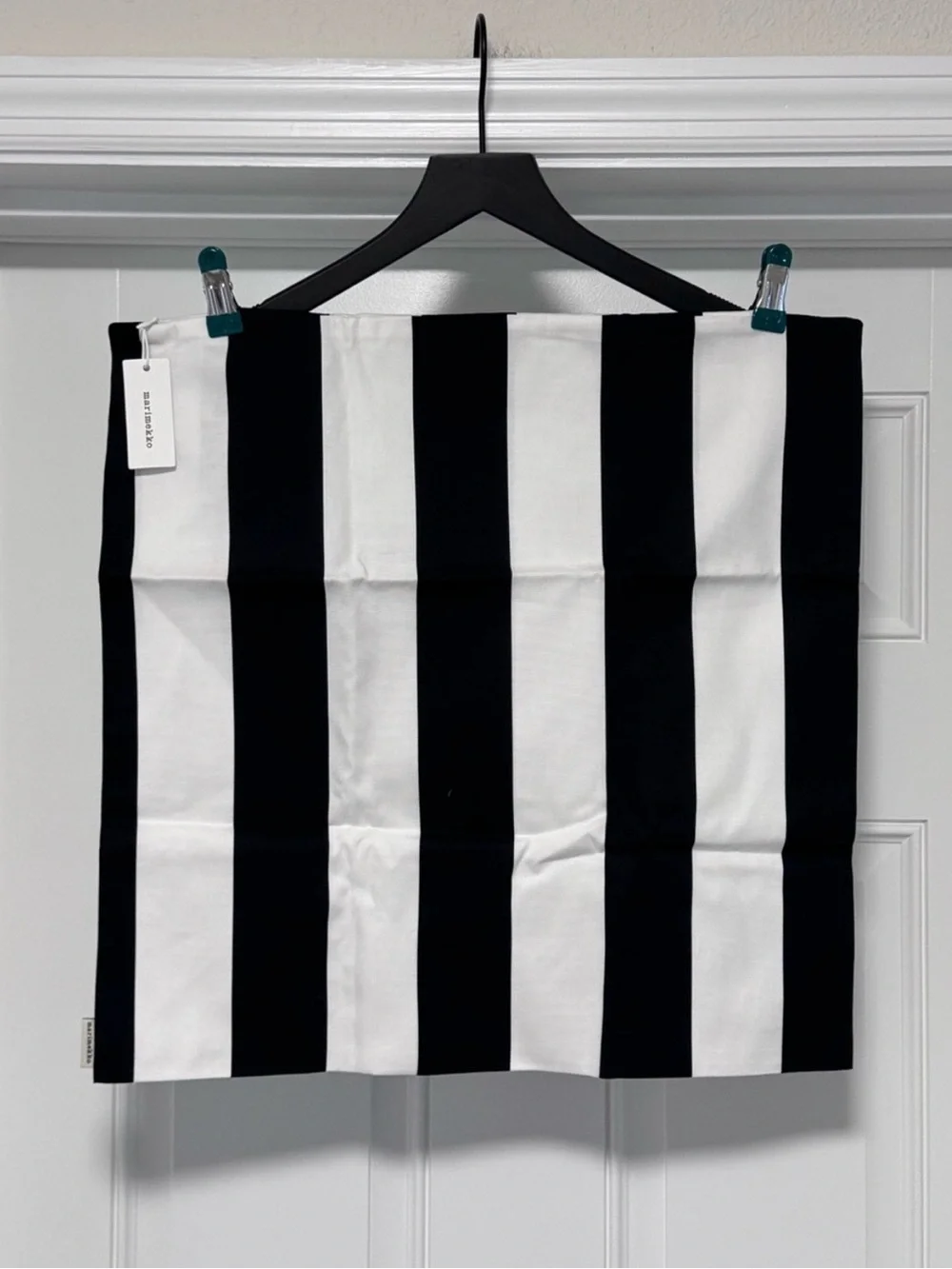 Marimekko Korsi Stripe Cushion Cover 20x20 Black White NWT